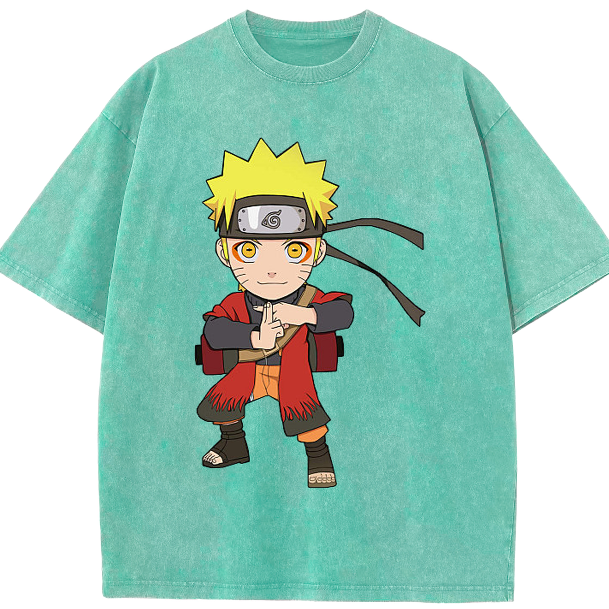 （画像用） NARUTO -ナルト- うずまき ナルト Uzumaki Naruto 綿100% ヴィンテージ風 半袖Tシャツ（フロントプリント）